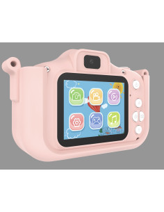 ASAKY KIDS PHOTO CAMERA DIGITAL BUBBLE MICRO SD 2"IPS HD SCREEN PINK + COVER UNICORN 2